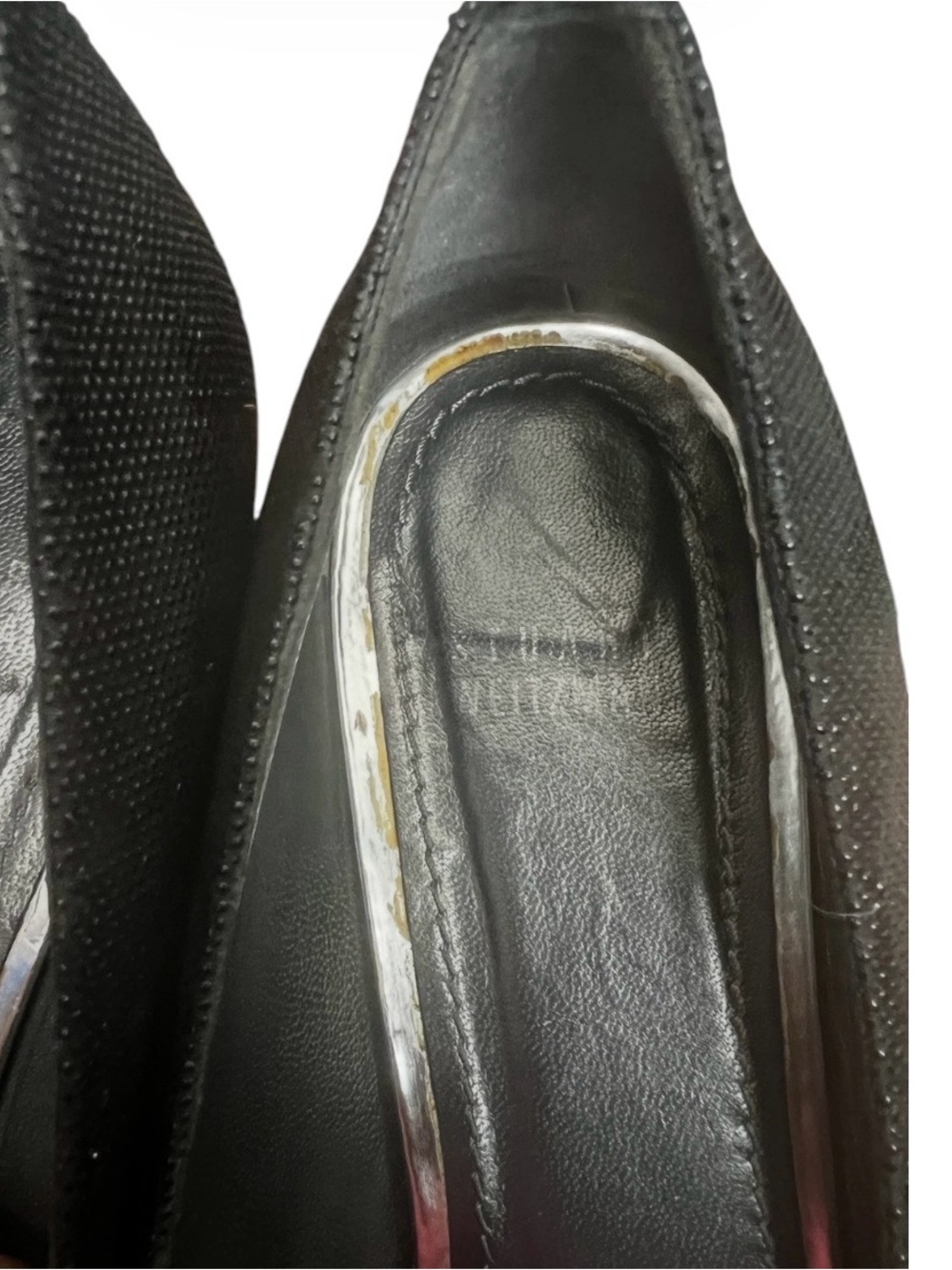 Stuart Weitzman Pointed Toe Textured Block Heels Classic Office Blk SZ 9.5 - Picture 9 of 11
